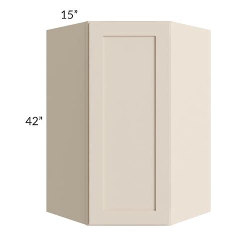 Midtown Cream Shaker 27x42 Diagonal Corner Wall Cabinet The RTA Store