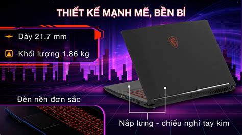 Laptop MSI Gaming GF63 Thin 12VE i5 12450H 460VN Chính hãng trả góp