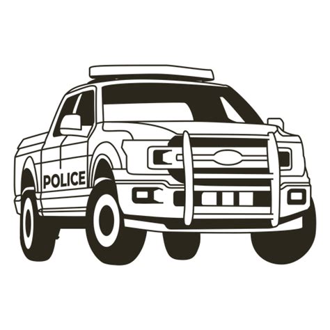 Police Car Pickup Truck Right Stroke Png And Svg Design For T Shirts