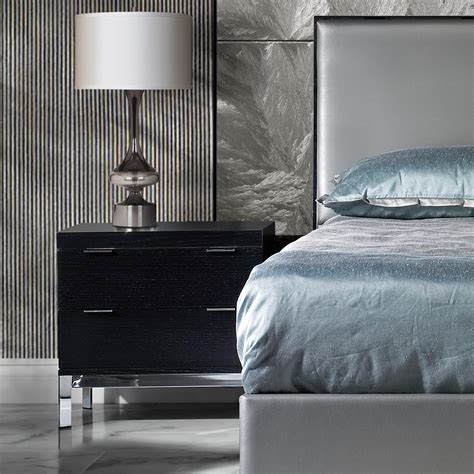 Modern Black Bedside Table - Juliettes Interiors