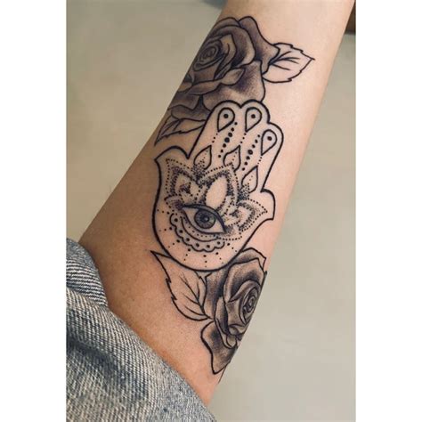 Hamsa Hand With Evil Eye Tattoo Evil Eye Tattoo Hand Tattoos For