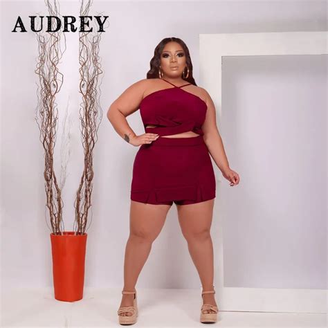 Plus Size Roupas Femininas Conjunto De Duas Peças Sexy Sem Costas