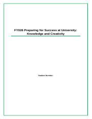 FY026 Preparing For Success At University 2 Docx FY026 Preparing For