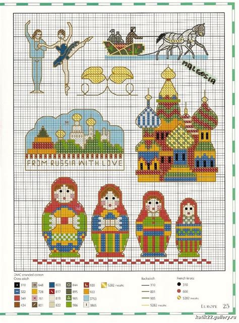 Вышивка крестом / Cross stitch : Еще матрёшки и московские пейзажи