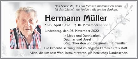 Traueranzeigen Von Hermann M Ller Augsburger Allgemeine Zeitung