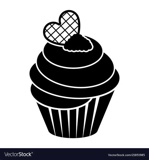 Isolated cupcake silhouette icon Royalty Free Vector Image