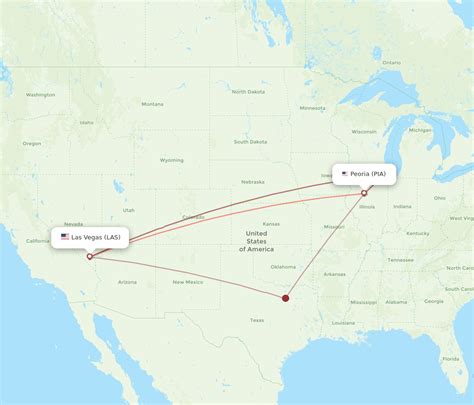 All flight routes from Peoria to Las Vegas, PIA to LAS - Flight Routes