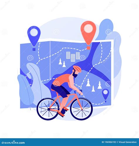 Bike Paths Network Abstract Concept Vector Illustration Stock Vector