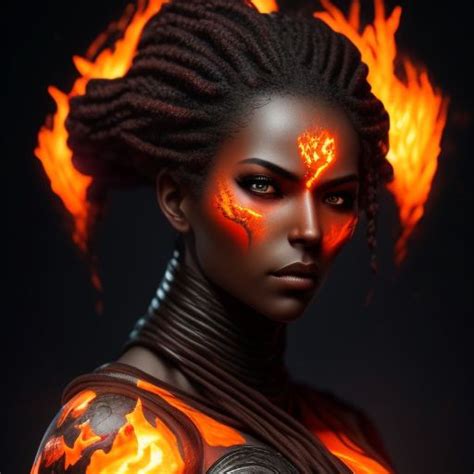 Smart Donkey Powerful And Fearsome Female Fire Genasi With Skin