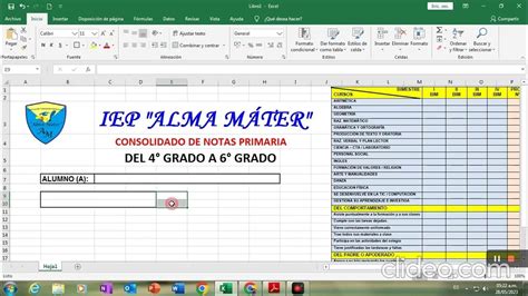 Tutorial De Boleta De Notas En Excel Youtube