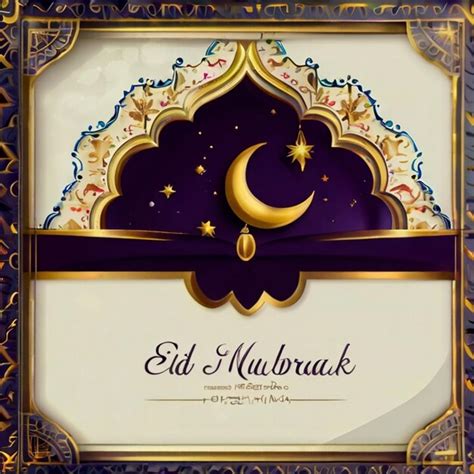 Premium Photo Animation Peaceful D Islamic Eid Mubarak Card