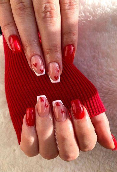 52 Valentines Day Nail Art Designs And Ideas 2023 Red Nails French