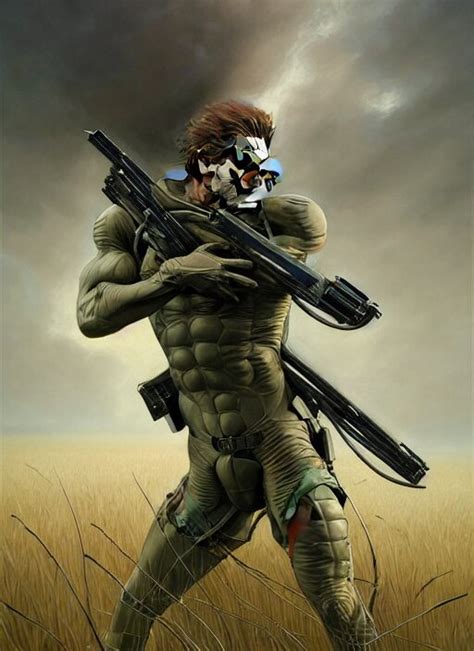 Lexica Metal Gear Solid Snake Prone In An Open Field Intricate