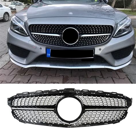 C Class Diamond Grille W Radiator Grid Gloss Black Grille C For