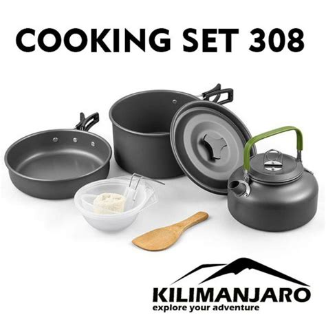 Jual Nesting Cooking Set Outdoor DS 308 DS308 Include Ketel Teko