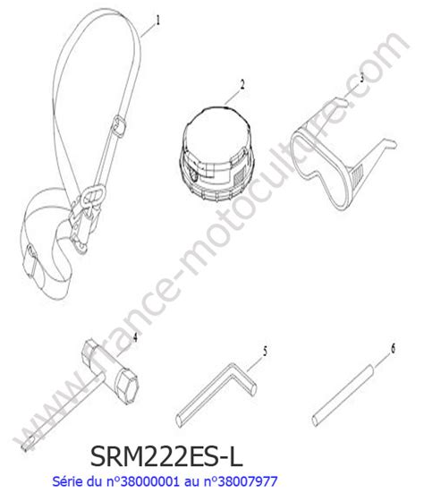 Vue éclatée et pièces détachées Accessoires pour SRM222ESL 3 ECHO