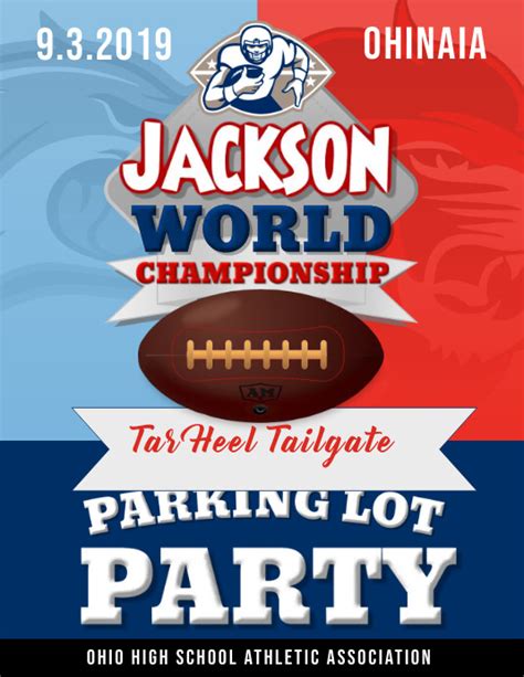 Blue And Red Football Tailgate Party Flyer Template Postermywall