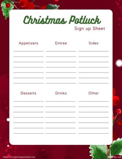 Bbq Potluck Sign Up Sheet Printable Hot Sex Picture