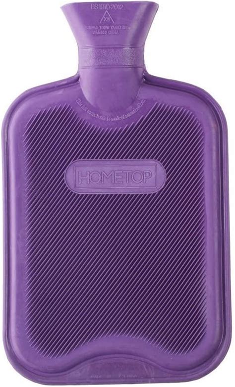 HomeTop Premium Classic Rubber Hot Water Bottle L With Fleece Cover Crystal Purple Fl