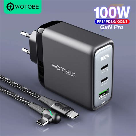 Wotobeus W Gan Pro Wall Charger Quick Charge Usb C Pd