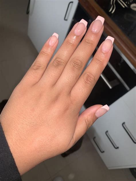 Baby Pink French Tips Acrylic And Shellac Nailsart Nails Trend