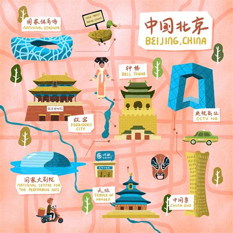 Illustrated Map Of Beijing China Made By Yi China City China Map