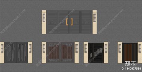 现代庭院门su模型下载【id1140827588】知末su模型网