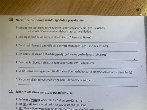 Napisz zdania z formą wurde zgodnie z przykładem Brainly pl