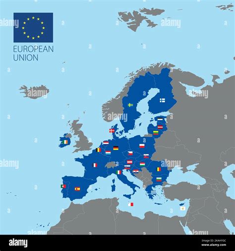 Ilustracion De Mapa De La Union Europea Con Los Paises Y Capitales Images