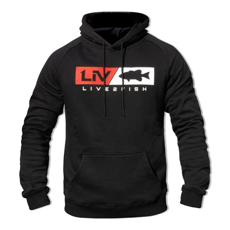 LIV FISHING - Red Logo Hoodie Black