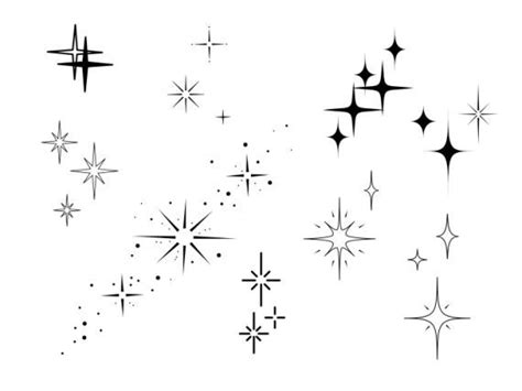 Sparkle Tattoo Set Vector Eps Svg Small Star Tattoos Sparkle