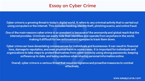 Essay On Cyber Crime Samples Lines To Words Essay Curve