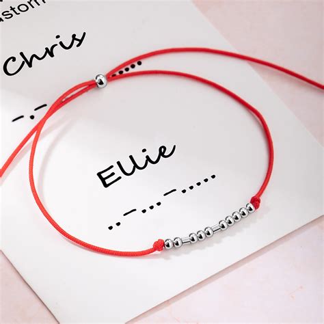 Couple Name Morse Code Bracelets Long Distance Relationship Bracelets