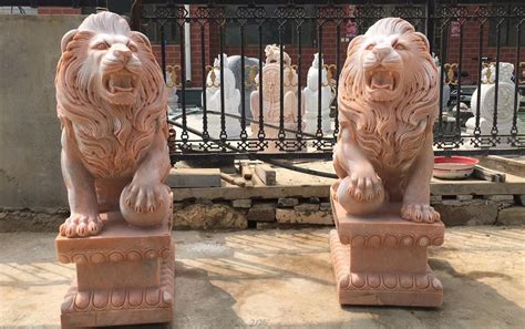 Animal Sculptures Stone Carvings Carved Stone Lion Sculptures