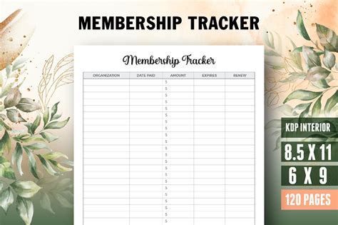 Membership Tracker | Kdp Interior Graphic by Vector CafeCreative Fabrica