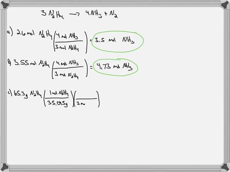 Calculate How Many Moles Of Nh Form When Each Quantity Of Reactant