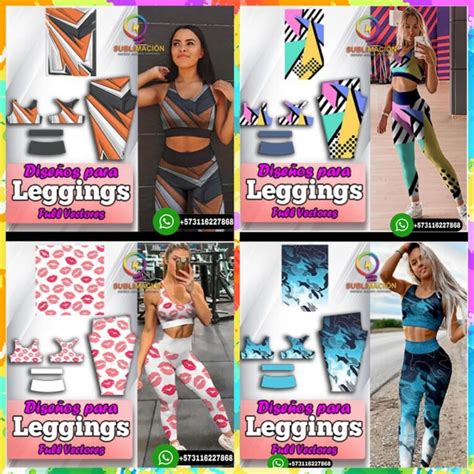 MEGA PACK 20 MOLDES PARA LEGGINGS Plantillas De Diseños para