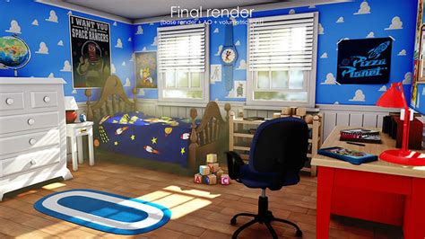 3d Cartoon Bedroom Environment From Toy Story 3d Model Cgtrader