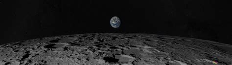 Earth view from the moon's surface 2K wallpaper download