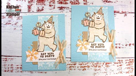 Stampin Up Yeti To Party Stamp A Stack With Kitchen Table Stamper