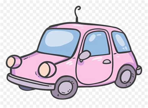 Royalty-Free (RF) Clip Art Illustration of a Happy Pink Car With ...