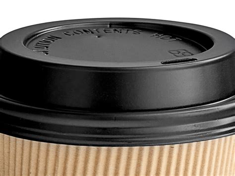 Choice 8 Oz Double Wall Ripple Kraft Paper Hot Cup And Black Lid 100 Pack
