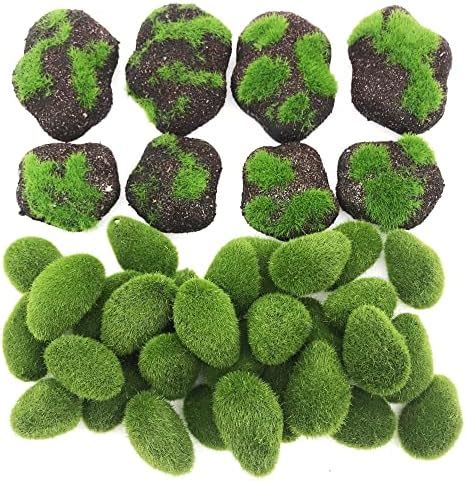 Amazon Woohome Pcs Artificial Moss Rocks Decorative Faux Green