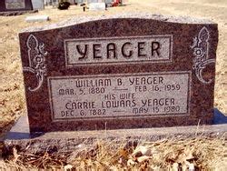 William Byers Yeager 1880 1959 Mémorial Find a Grave