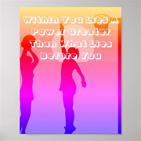 Motivational Netball Picture Quote Poster | Zazzle