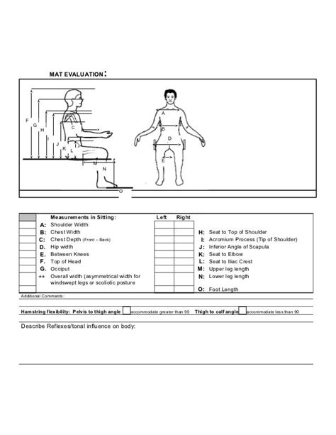 Wheel Chair Assessment Form