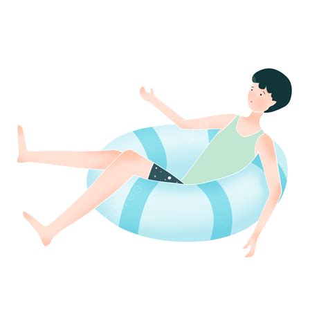 Boy Sitting On Swimming Ring By The Beach Seaside Swimming Ring Boy