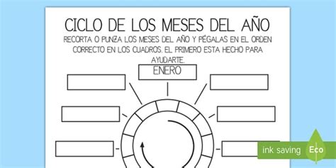 Ciclo De Los Meses Del Año Ficha De Actividad Twinkl