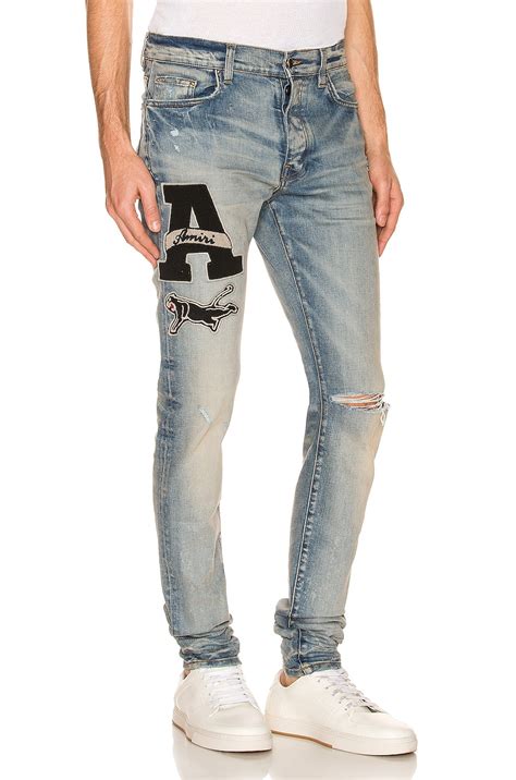 Amiri Varsity Patch Jean In Clay Indigo Fwrd