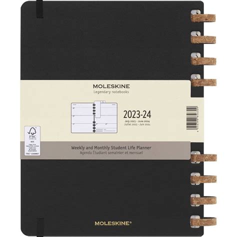 Moleskine 2023-24 Academic Spiral Planner 8"x9.25" Midnight Black 1 ct ...